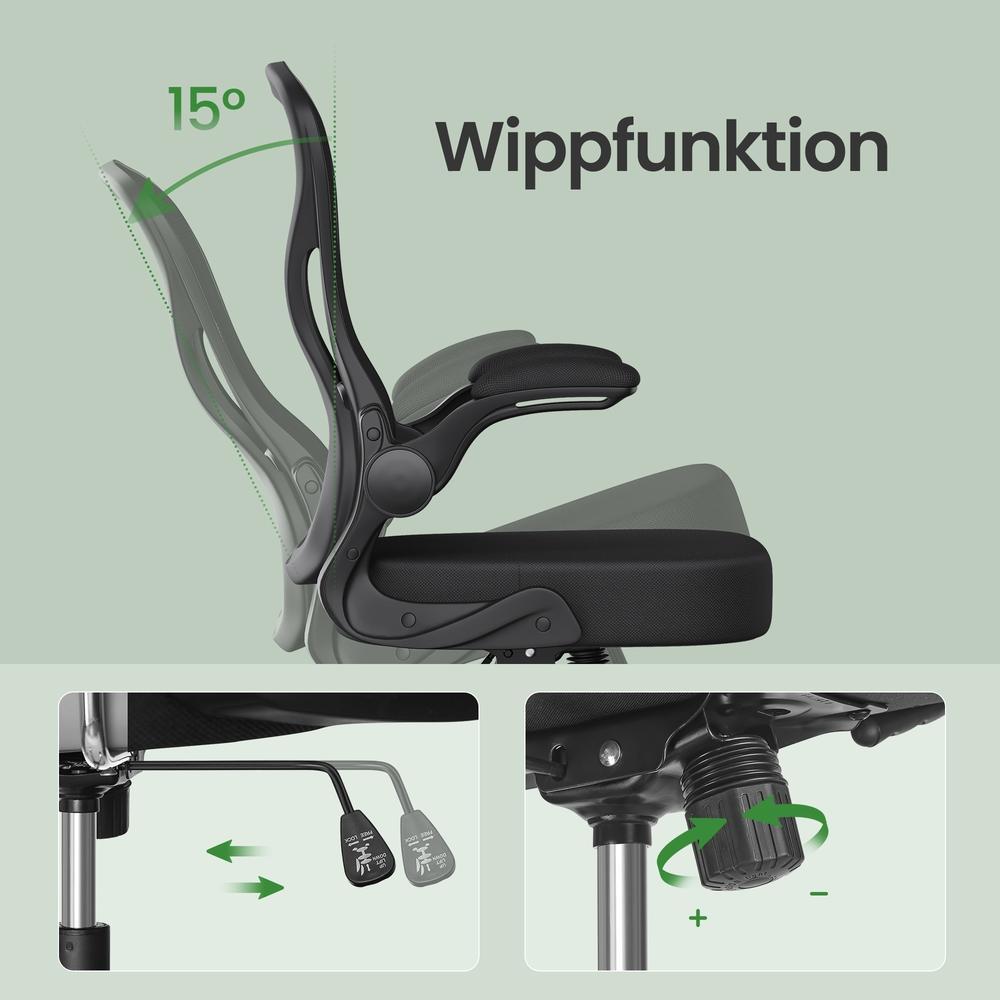 Bürostuhl - Mesh Atmungsaktive Rückenlehne - Mit Wippfunktion - Ergonomisch