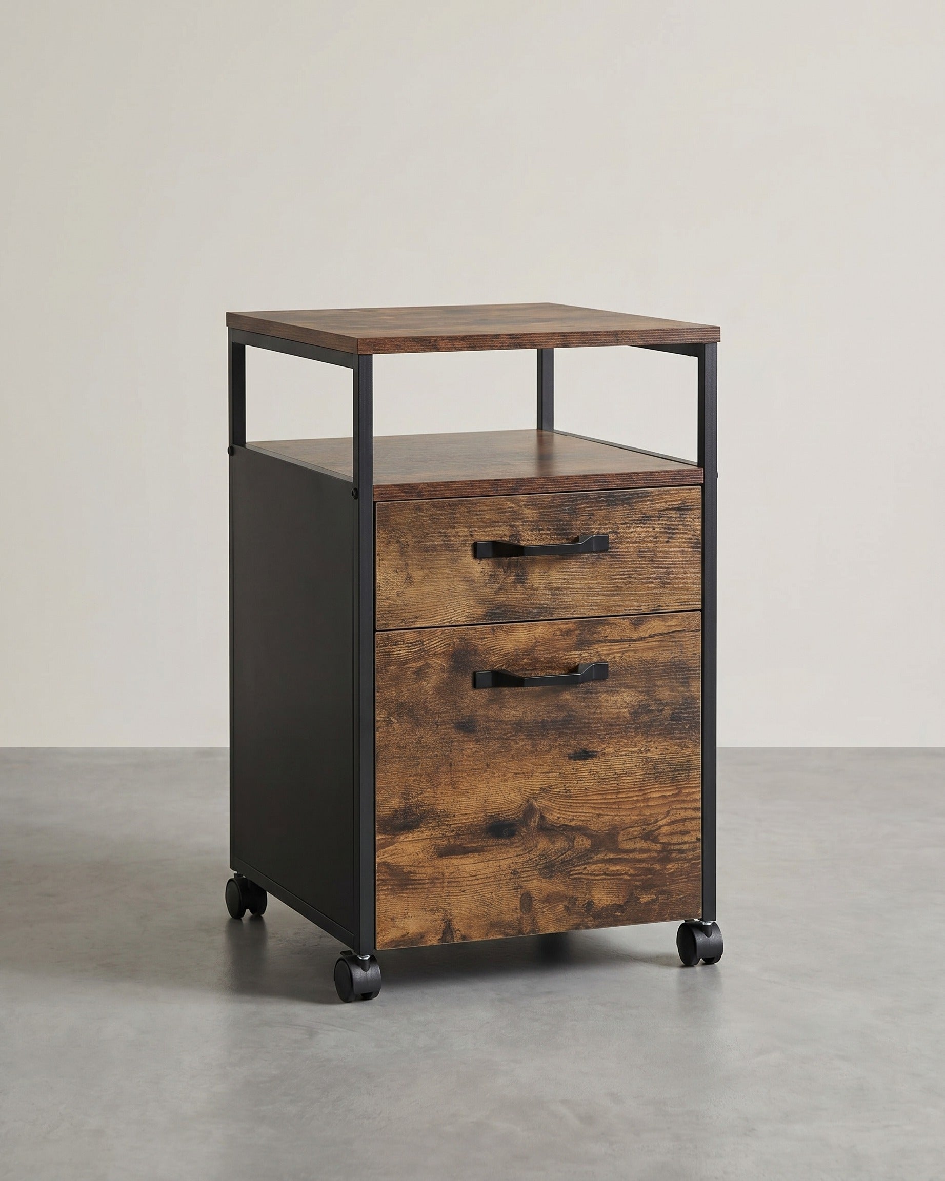 Schubladenelement auf Rollen - mit 2 Schubladen - Home Office – Braun