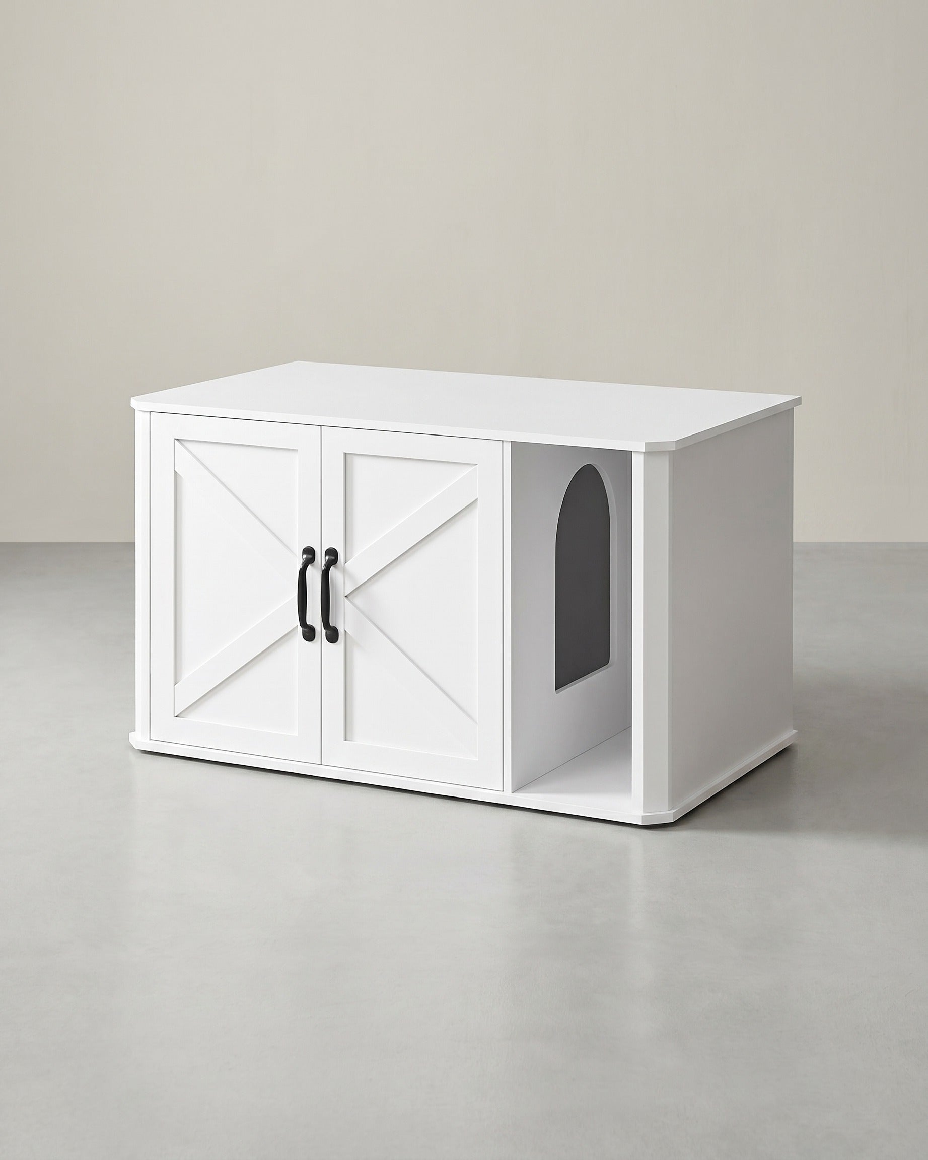 Katzentoilette – Modernes Design – Doppeltür – Griffe – 85 x 48,5 x 50 cm – Spanplatte