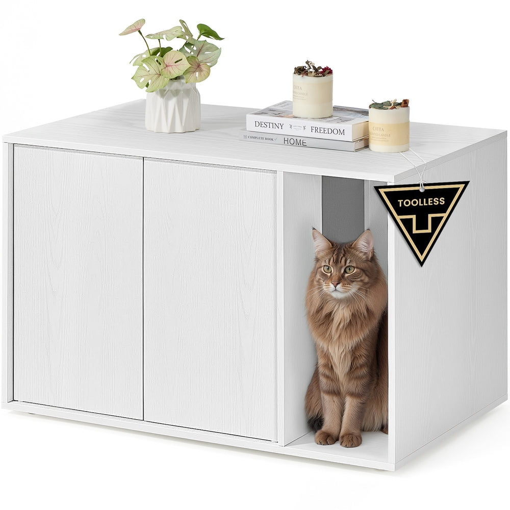 Katzentoilette mit Push-to-Open-Türen - Katzenhaus