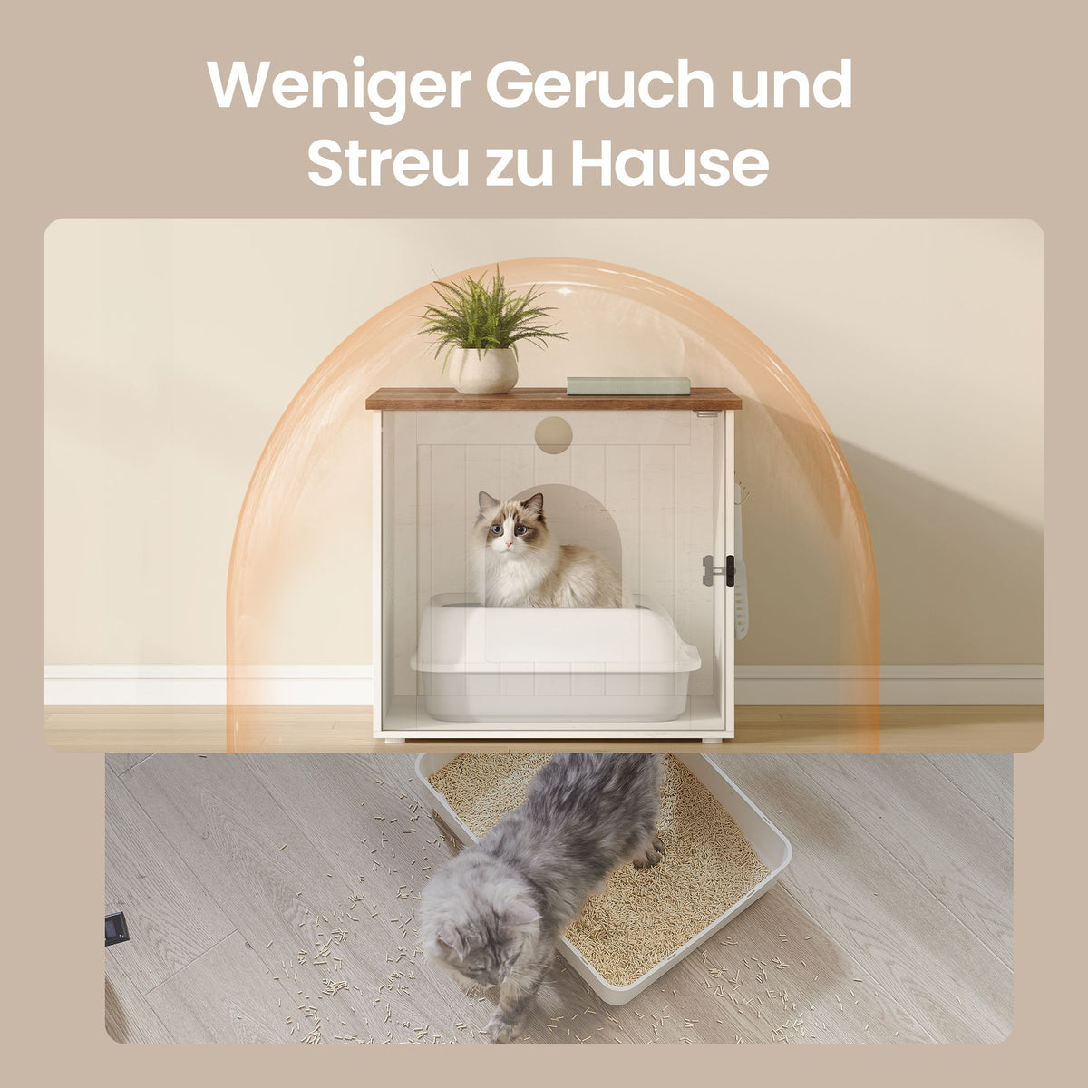 Katzentoilettenschrank - Geschlossenes Katzenklo Mit Schnellmontage - Für Das Wohnzimmer
