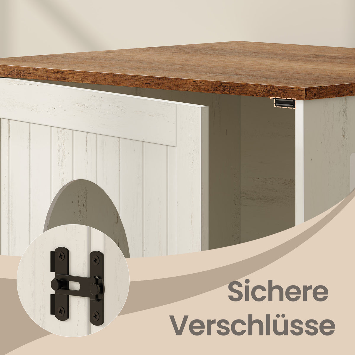 Katzentoilettenschrank - Geschlossenes Katzenklo Mit Schnellmontage - Für Das Wohnzimmer