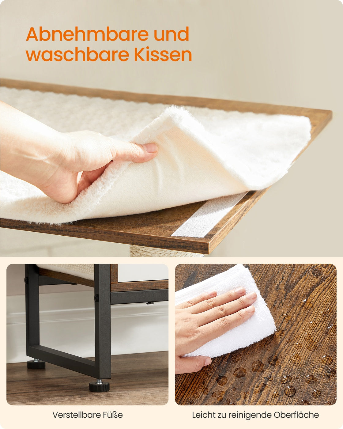 Kratzbaumschrank mit Kratzfunktion – Mit Plattform, Kissen, Höhle und Ablageschale – 114 cm hoch