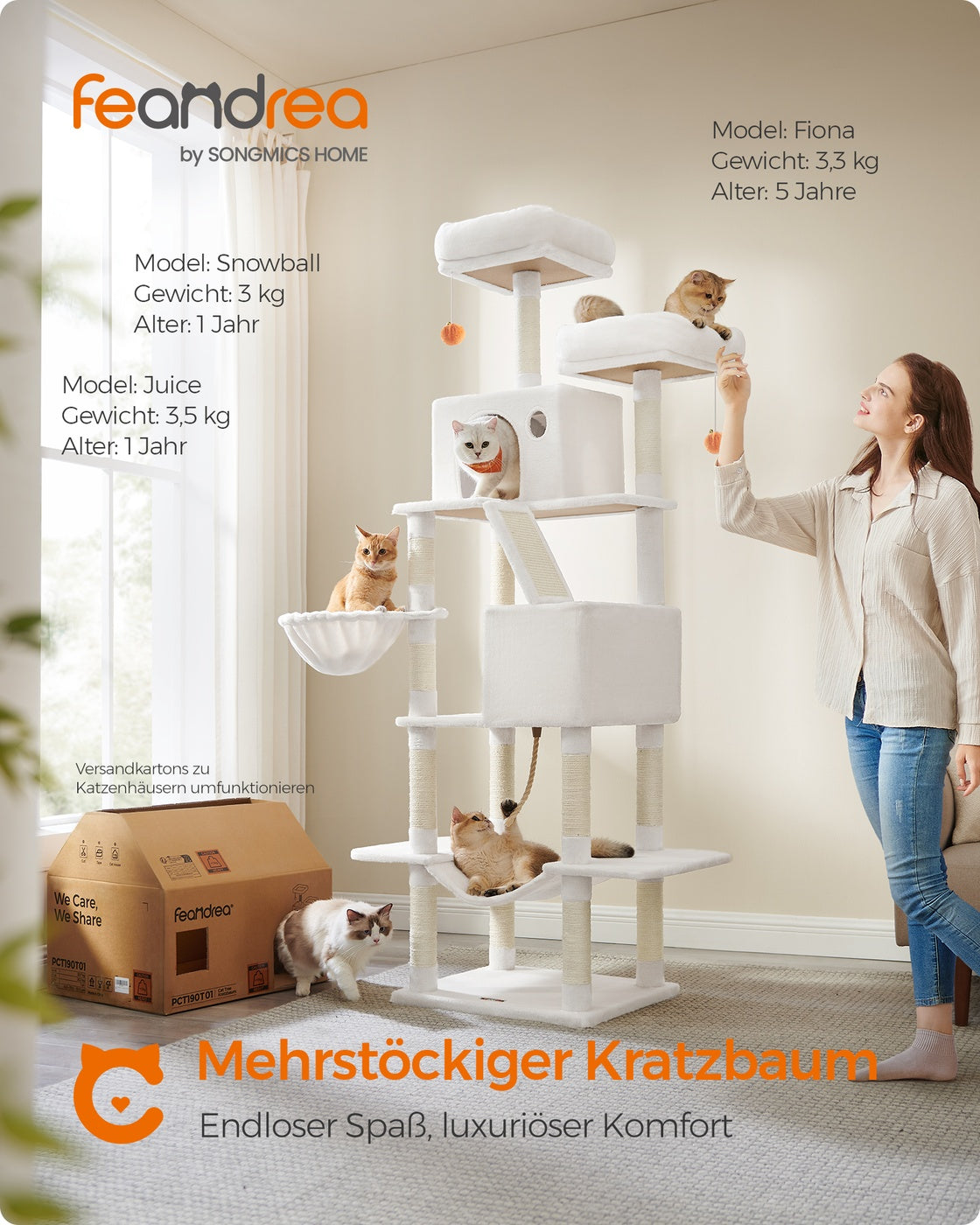 Kratzbaum 206 cm – Der ultimative Spiel- und Ruheplatz für Ihre Katze