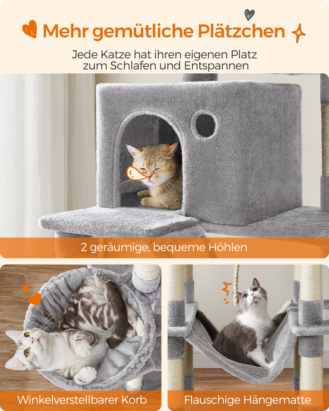 Kratzbaum 206 cm – Der ultimative Spiel- und Ruheplatz für Ihre Katze