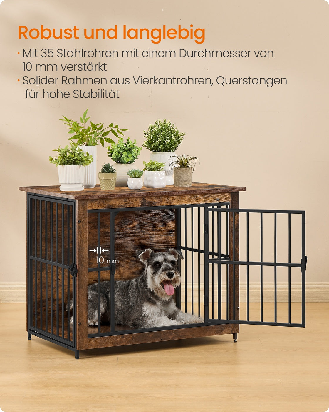 Hundebox Möbel Für Innen - 2 Türen - Belastbar Bis 20 Kg