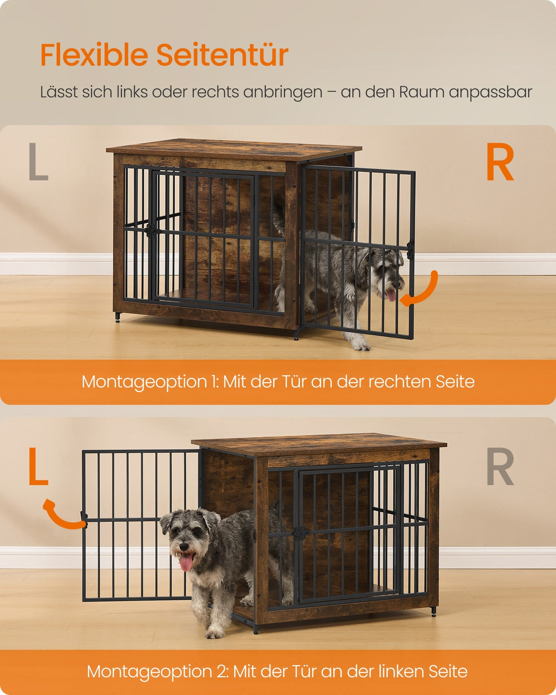 Hundebox Möbel Für Innen - 2 Türen - Belastbar Bis 20 Kg