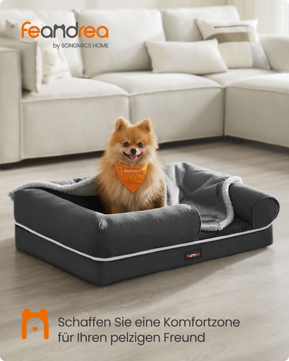 Bequemes Hundebett mit erhöhtem Rand - Hundekorb