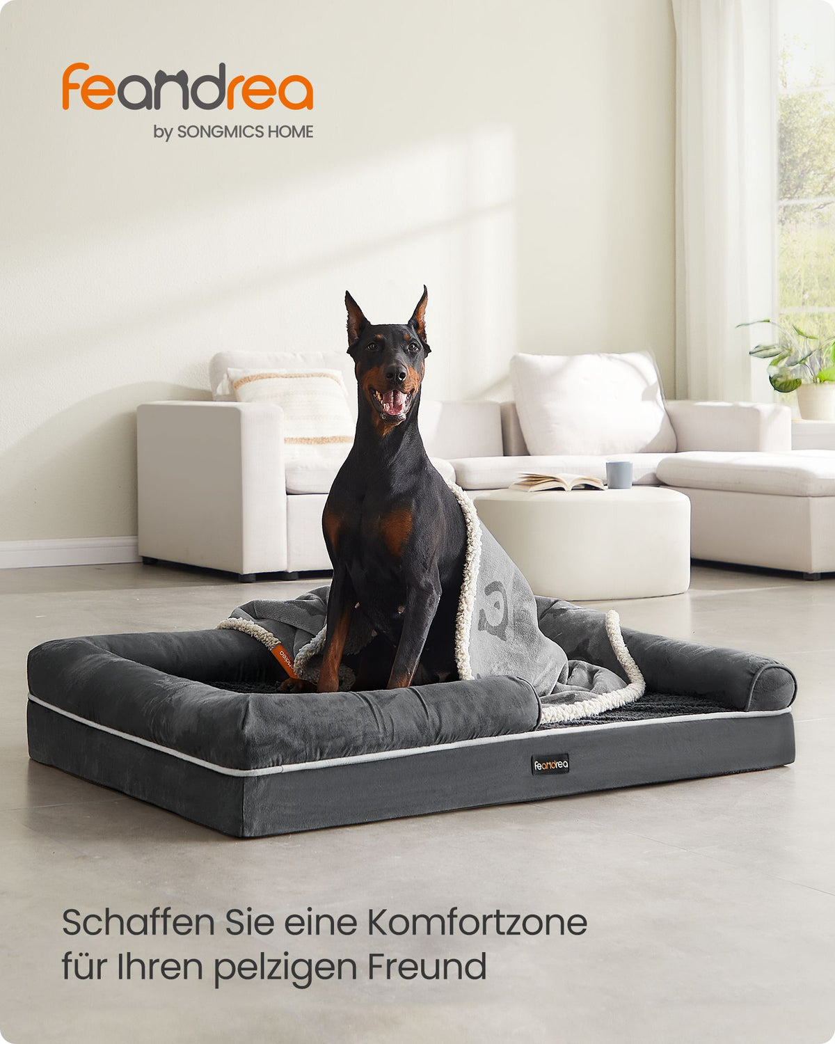 Bequemes Hundebett mit erhöhtem Rand - Hundekorb