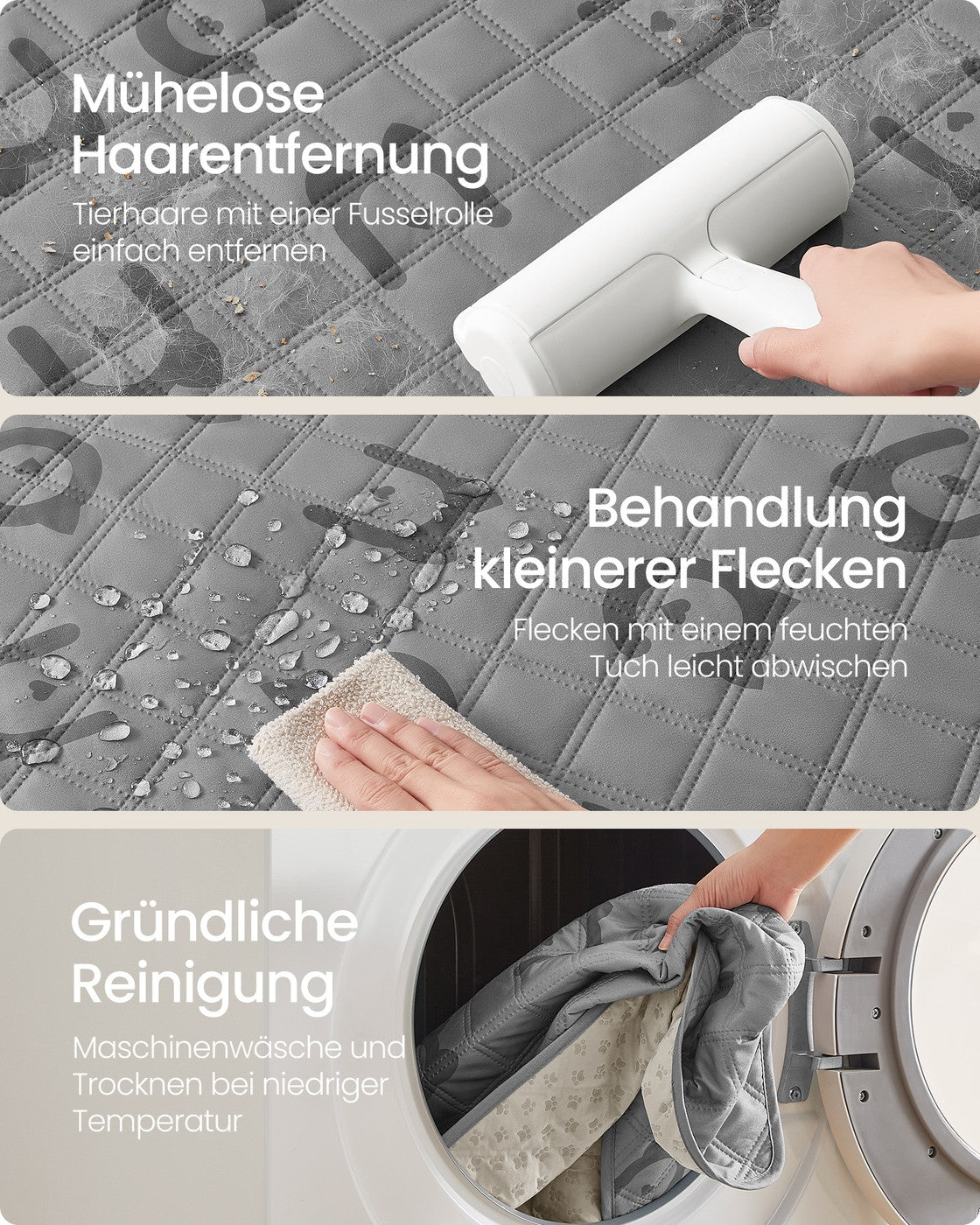 Hundedecke – Wasserdicht – Rutschfeste Unterseite – Gesteppt – 178 x 76 cm – Waschmaschinenfest – Mikrofaserstoff