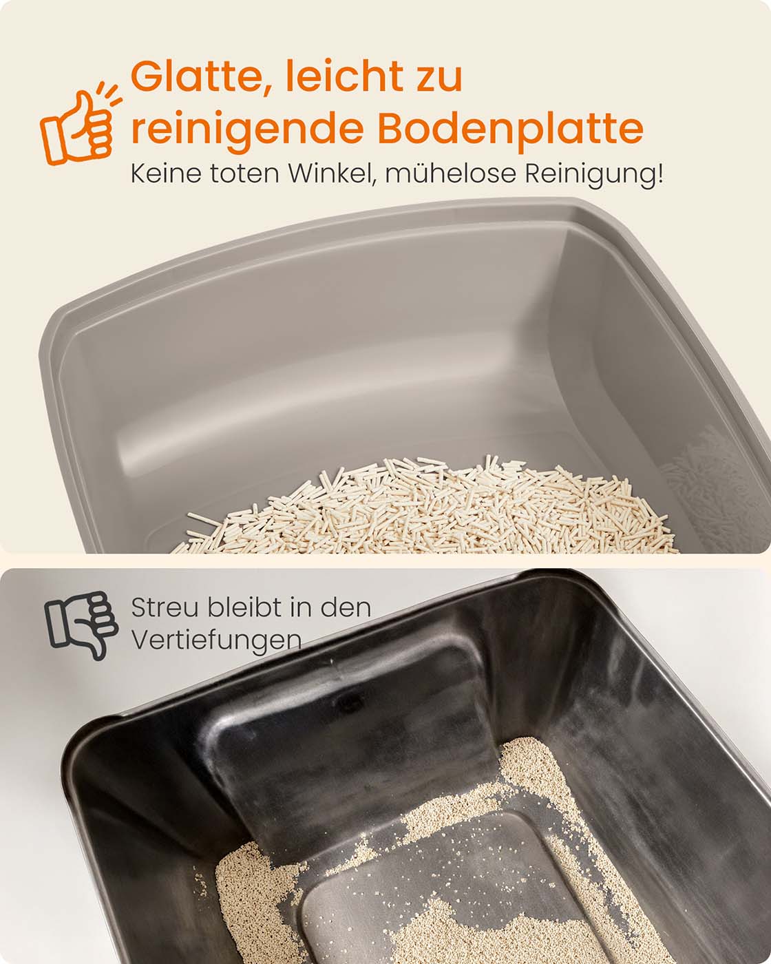 Katzentoilette – Offen – Hohe Ränder – XXL – Material PP