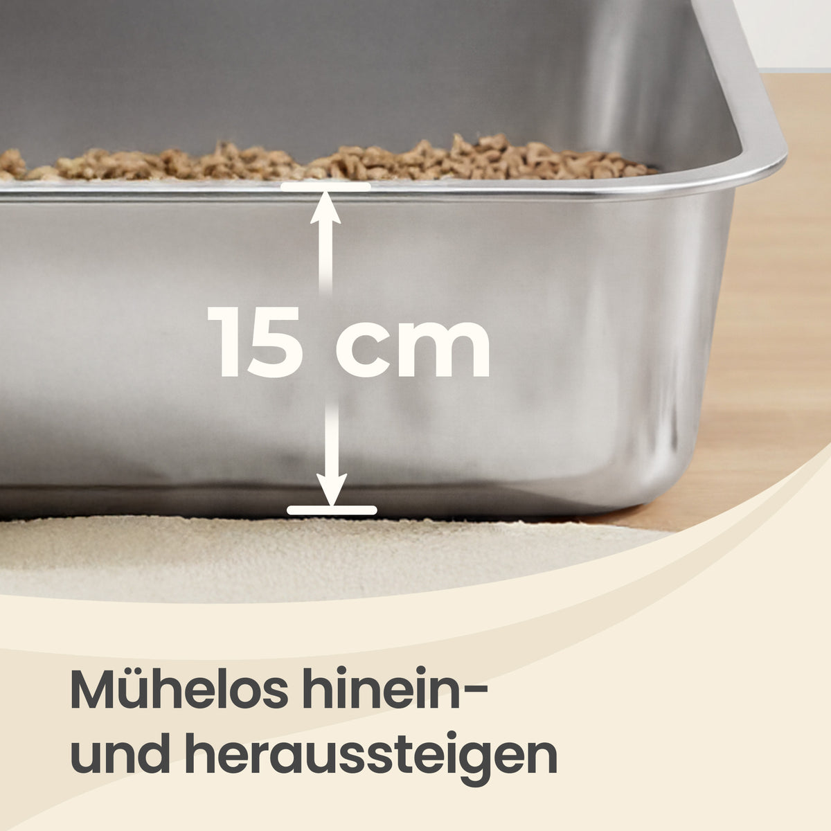 Offene Katzentoilette Aus Edelstahl - Edelstahl-Katzentoilette Mit Schaufel - Für Katzen