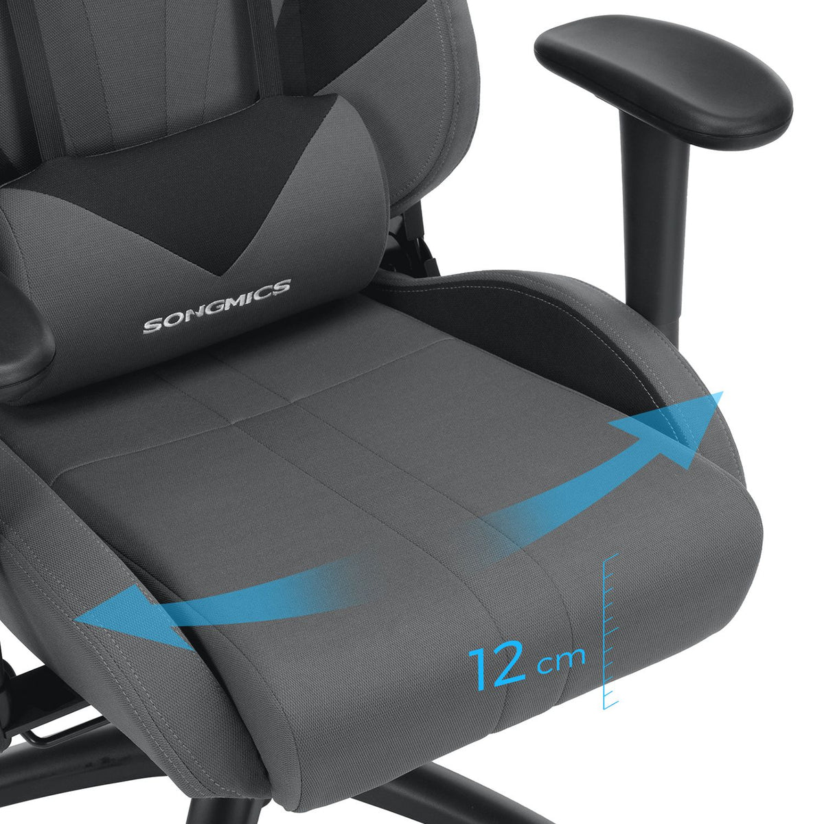 Ergonomischer Gaming-Stuhl – Verstellbarer Bürostuhl – Grau