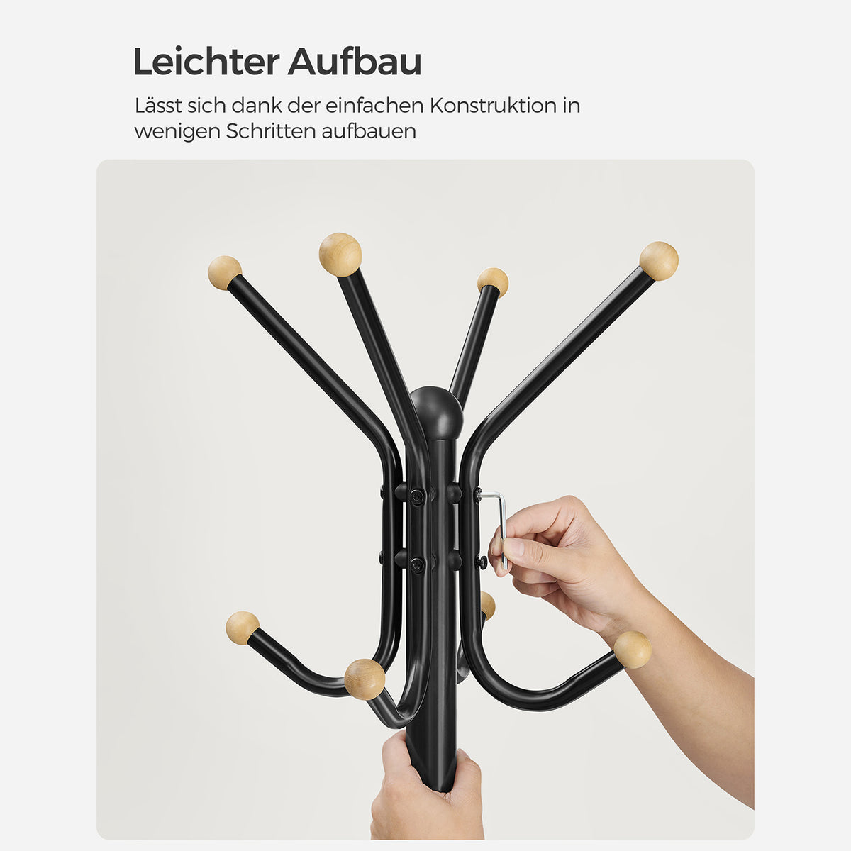 Kleideraufbewahrung – Metall-Garderobenständer – 12 Haken – 4 Beine