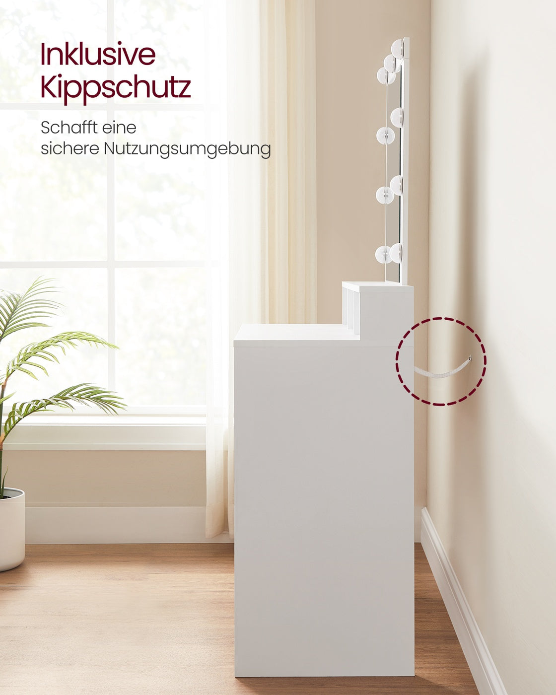 Schminktisch mit Beleuchtung - Schminktisch - Frisiertisch mit Schublade und Spiegel