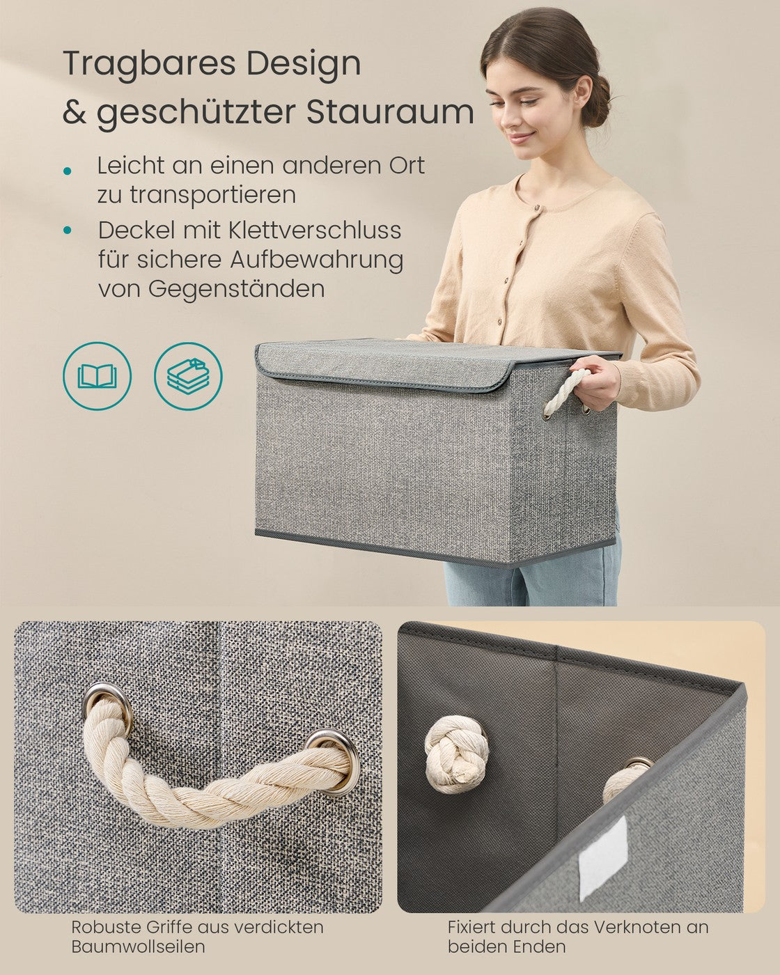 Aufbewahrungsbox Set - 3-teilig Mit Deckel - Für Cube Organizer Und Kleiderschrank