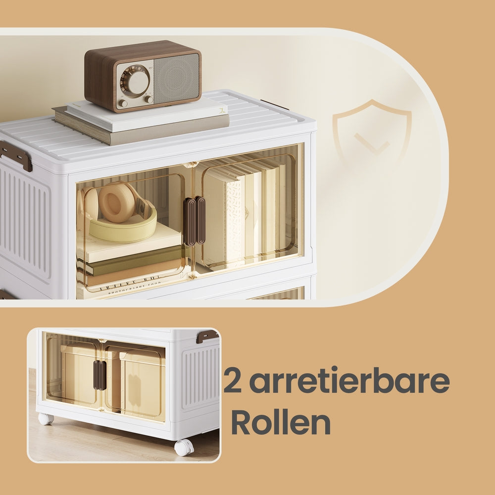Rollwagen Mit 4 Ebenen - Stapelbare Boxen Mit Deckel - 220 L Stauraum