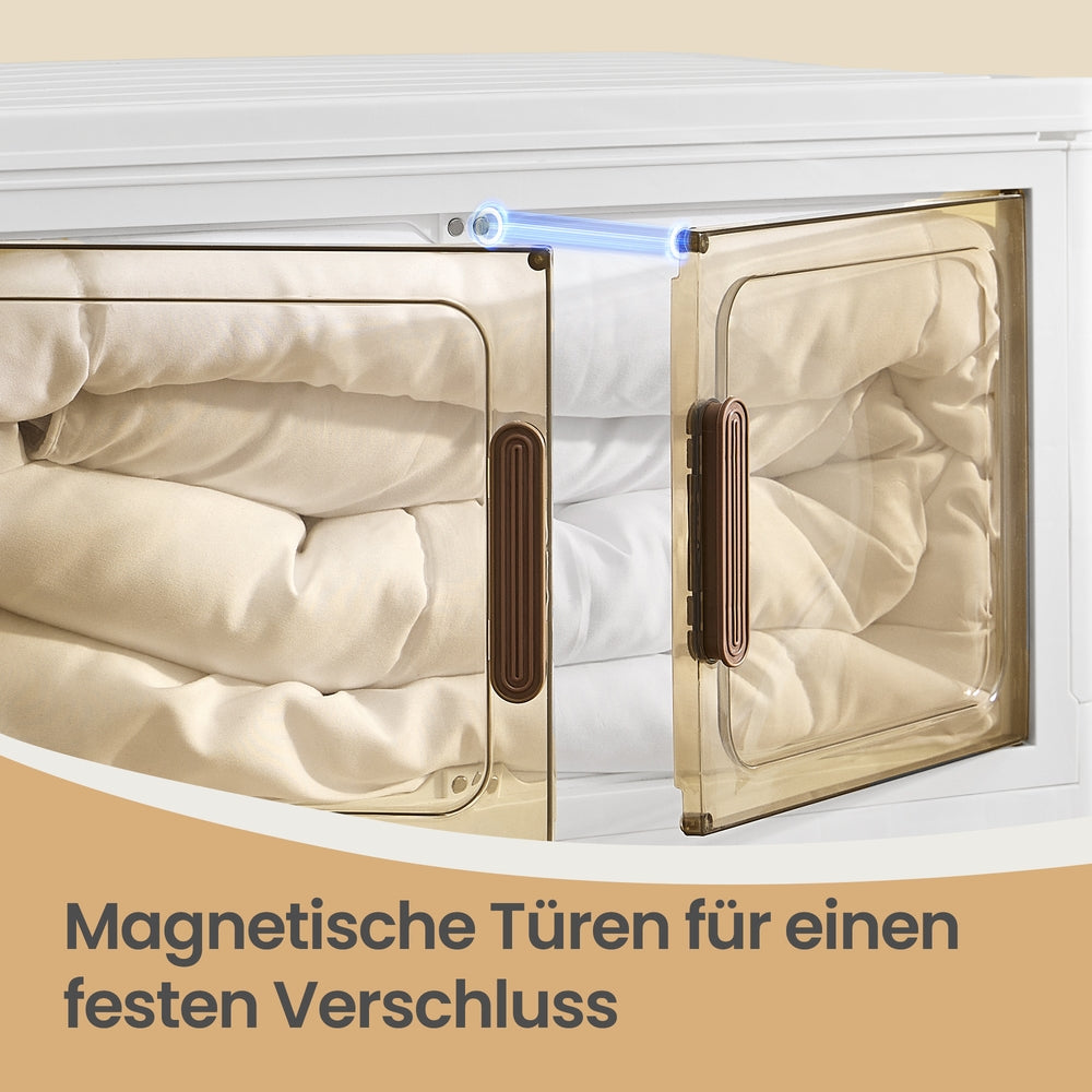Rollwagen Mit 4 Ebenen - Stapelbare Boxen Mit Deckel - 220 L Stauraum