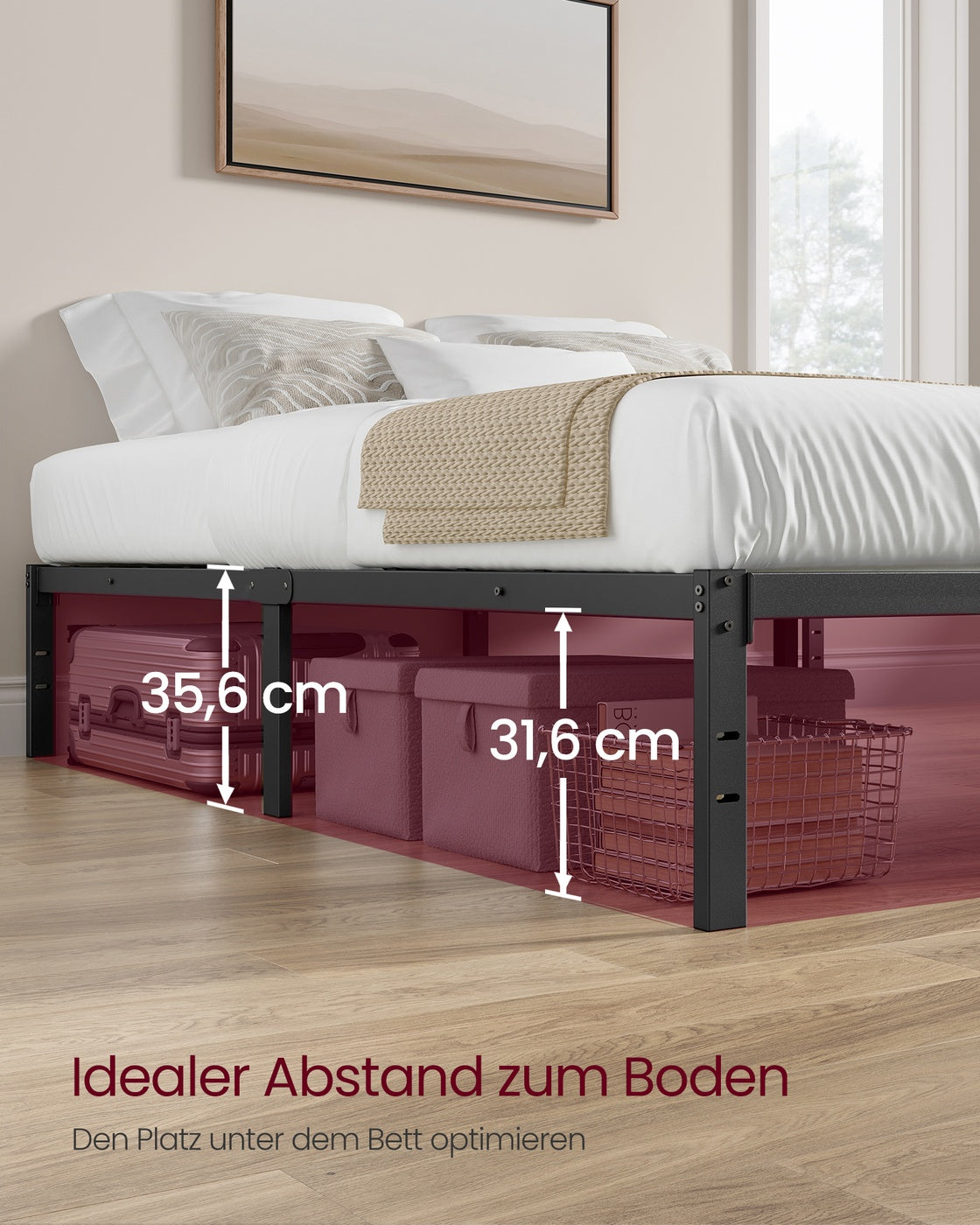 Bettgestell Metall 180x200 - Modernes Design - Für Großzügiges Schlafzimmer
