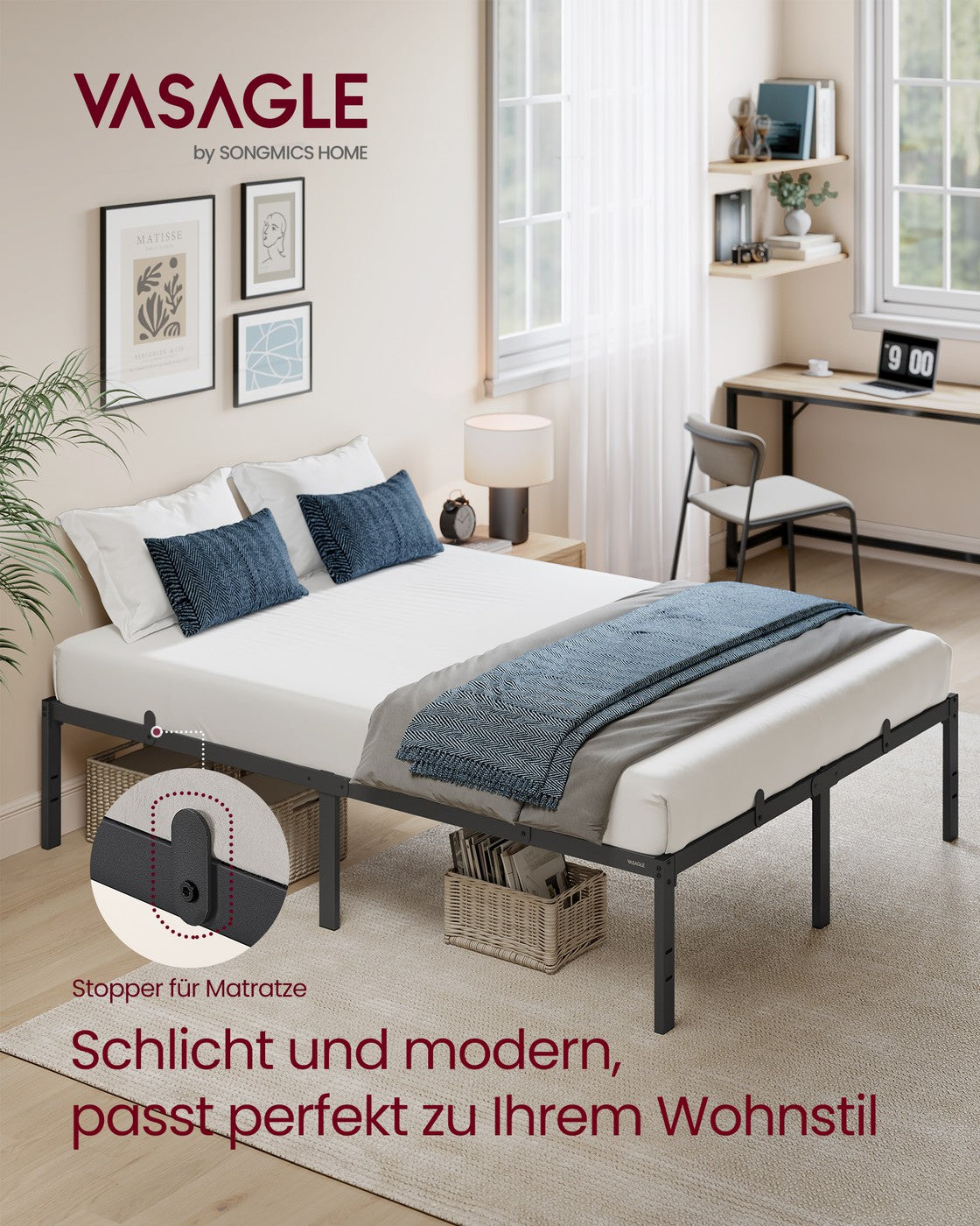 Bettgestell Metall 140x200 - Mit Stauraum - Modern Für Schlafzimmer