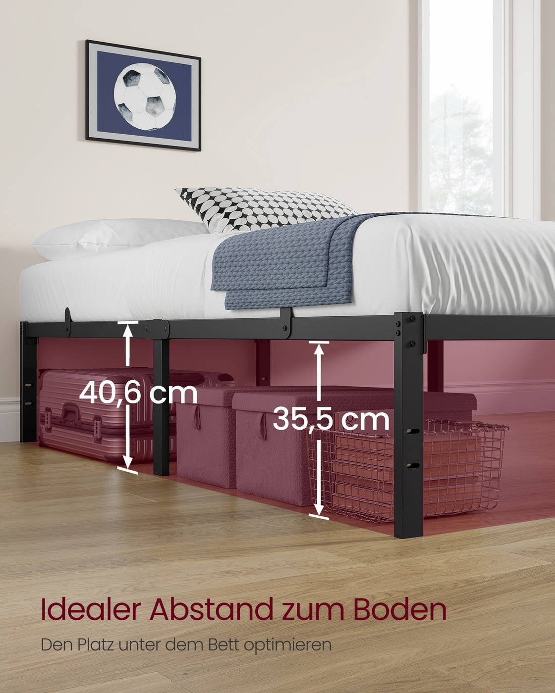 Bettgestell Metall 140x200 - Mit Stauraum - Modern Für Schlafzimmer