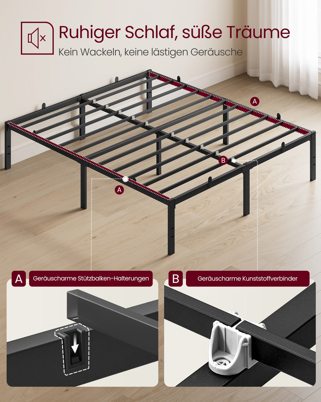 Bettgestell Metall 160x200 - Mit Stauraum - Modern Für Schlafzimmer