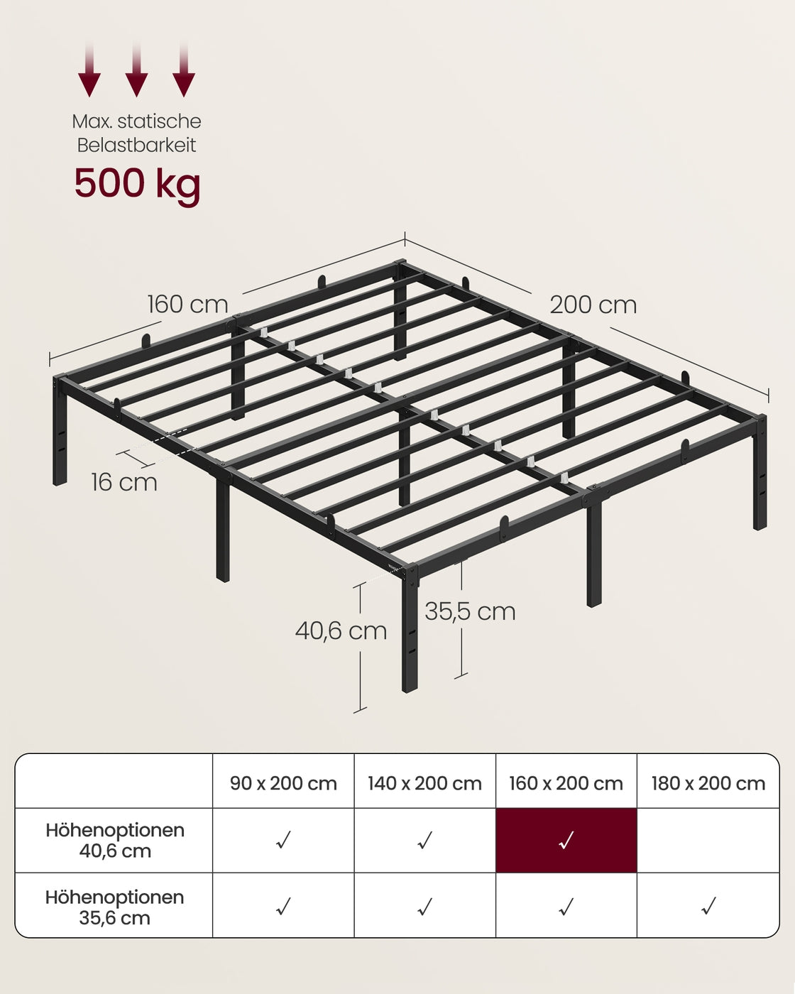 Bettgestell Metall 160x200 - Mit Stauraum - Modern Für Schlafzimmer