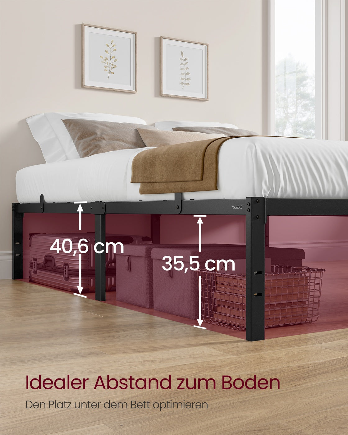 Bettgestell Metall 160x200 - Mit Stauraum - Modern Für Schlafzimmer