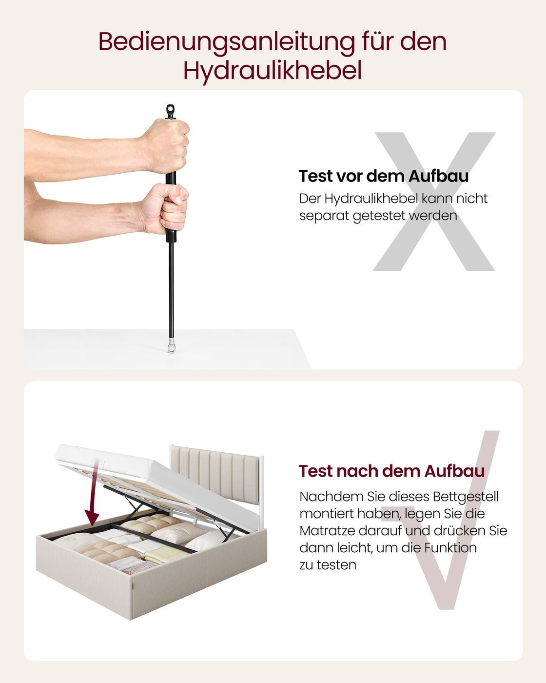 Bettgestell Einzelbett Mit Stauraum - Gepolstertes Kopfteil - Belastbar Bis 500 Kg