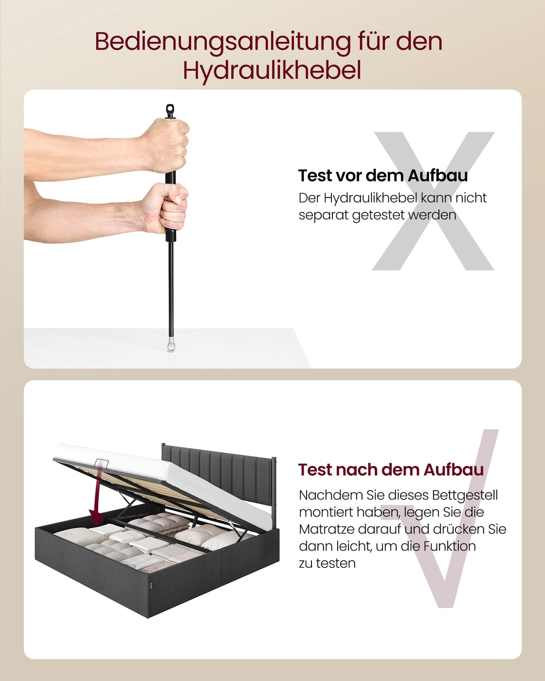 Doppelbett-Bettgestell Mit Bettkasten - Gepolstertes Kopfteil - Belastbar Bis 500 Kg