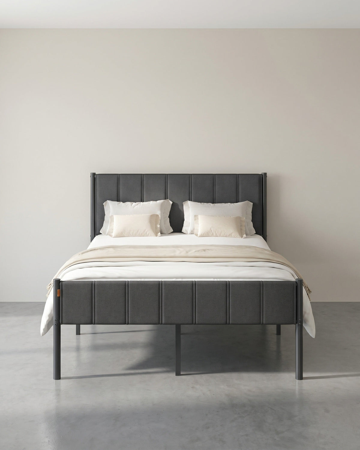 Polsterbett mit Kopfteil – minimalistisch – mit Stauraum, belastbar bis 500 kg – 90/140/160 x 200 cm