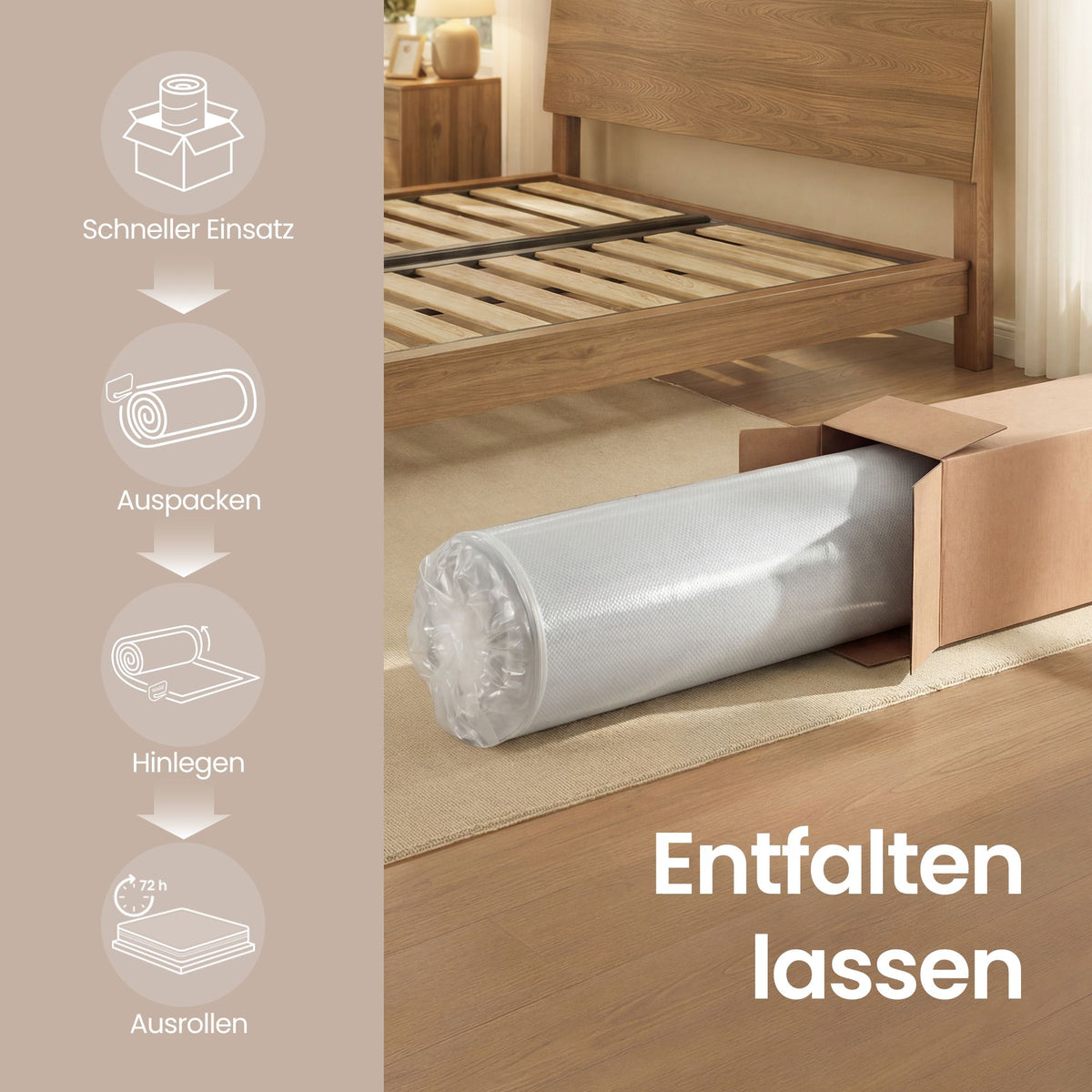 Wendbare Hybridmatratze - Kühlende Gelseite Und 7-Zonen-Seite - Mit Abnehmbarem, Waschbarem Bezug