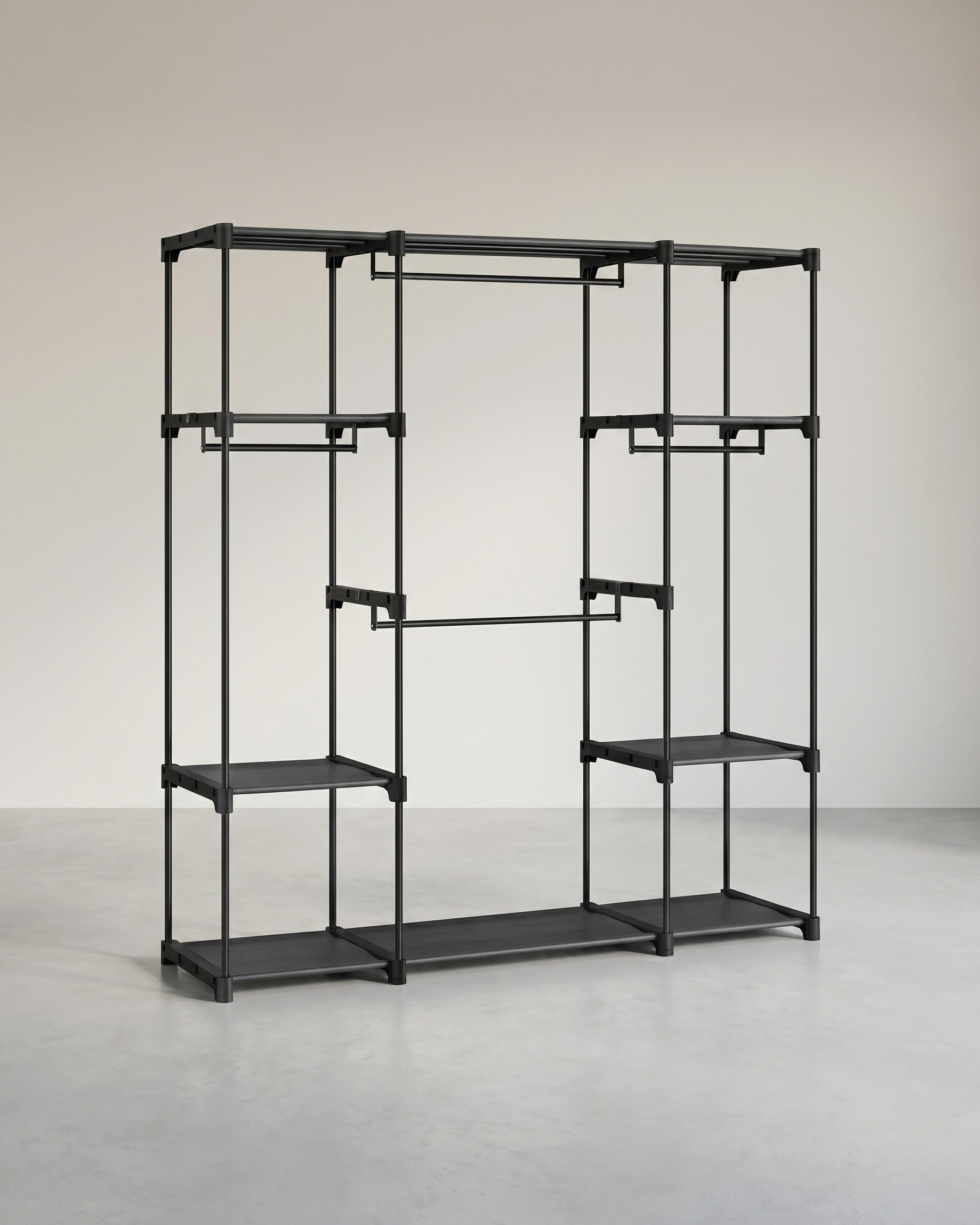 Kleiderschränke – Offener Kleiderschrank – 4 Hängefächer – 43 x 151 x 166 cm