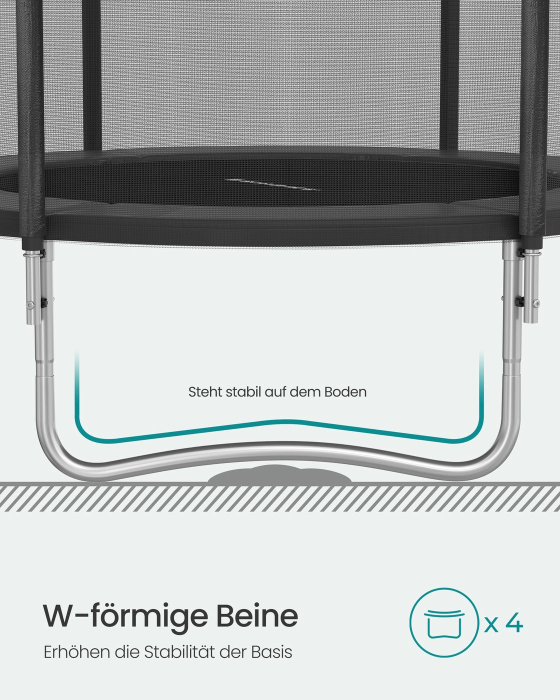 Trampolin Mit Sicherheitsnetz - 305 cm Durchmesser - Belastbar Bis 150 Kg