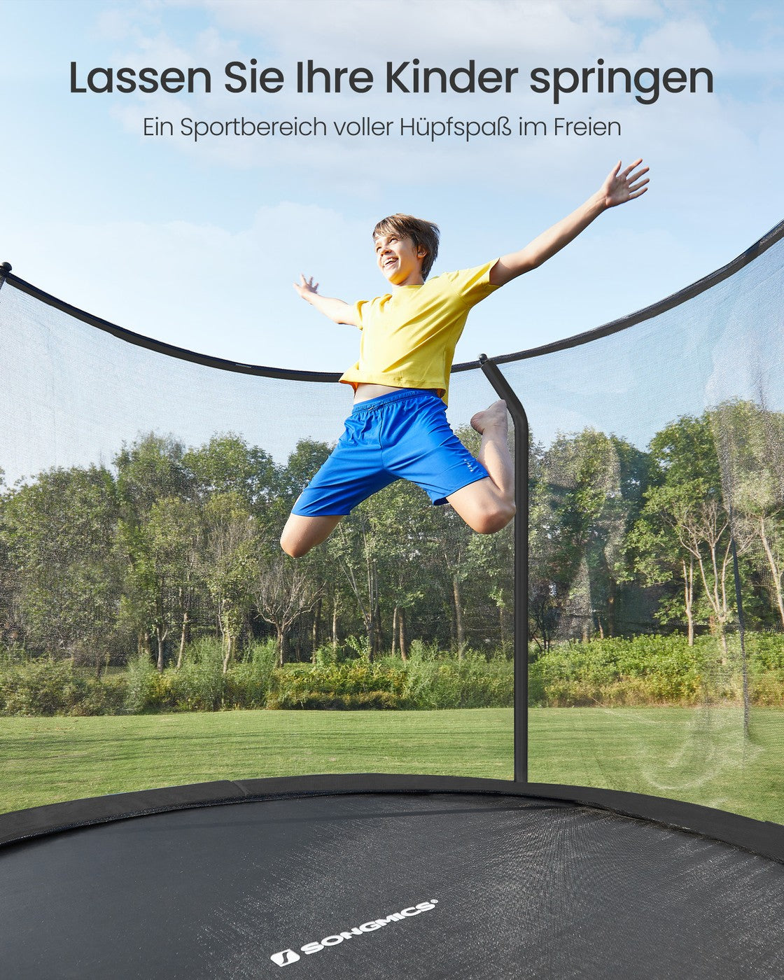 Trampolin Mit Sicherheitsnetz Und Leiter - 305 Cm Durchmesser - Belastbar Bis 150 Kg