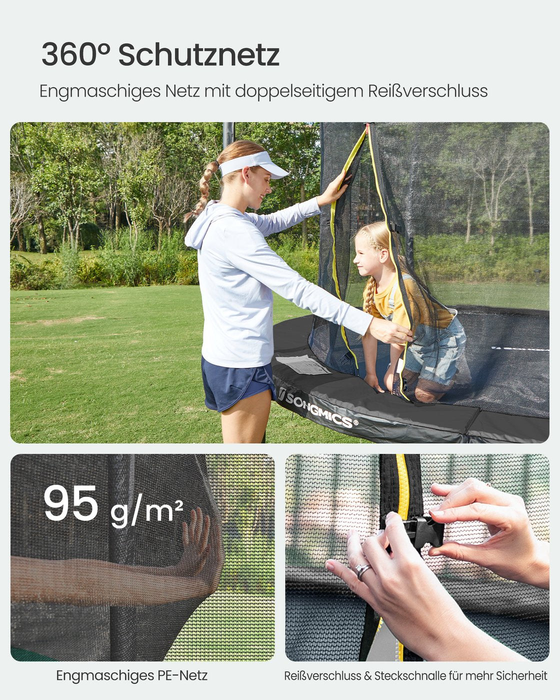 Trampolin Mit Sicherheitsnetz Und Leiter - 305 Cm Durchmesser - Belastbar Bis 150 Kg