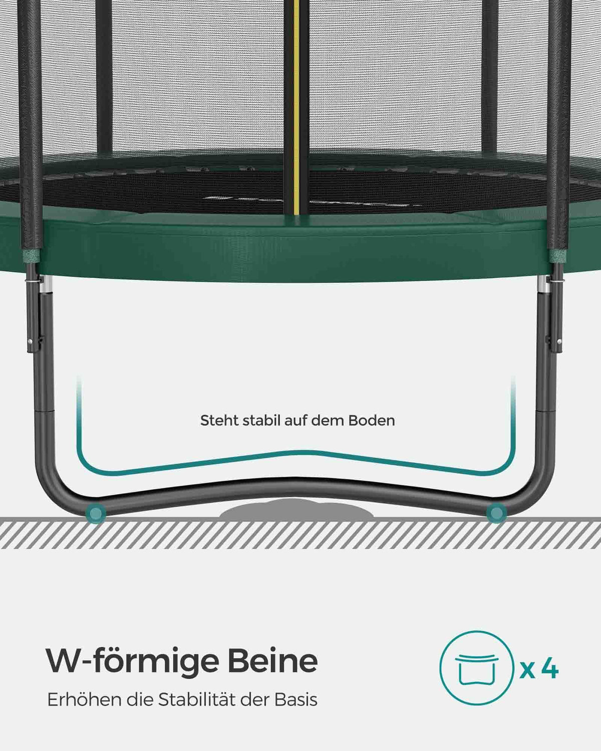 Rundes Trampolin für Kinder – Mit Sicherheitsnetz und Leiter – Erhältlich in 244 cm, 305 cm, 366 cm und 427 cm
