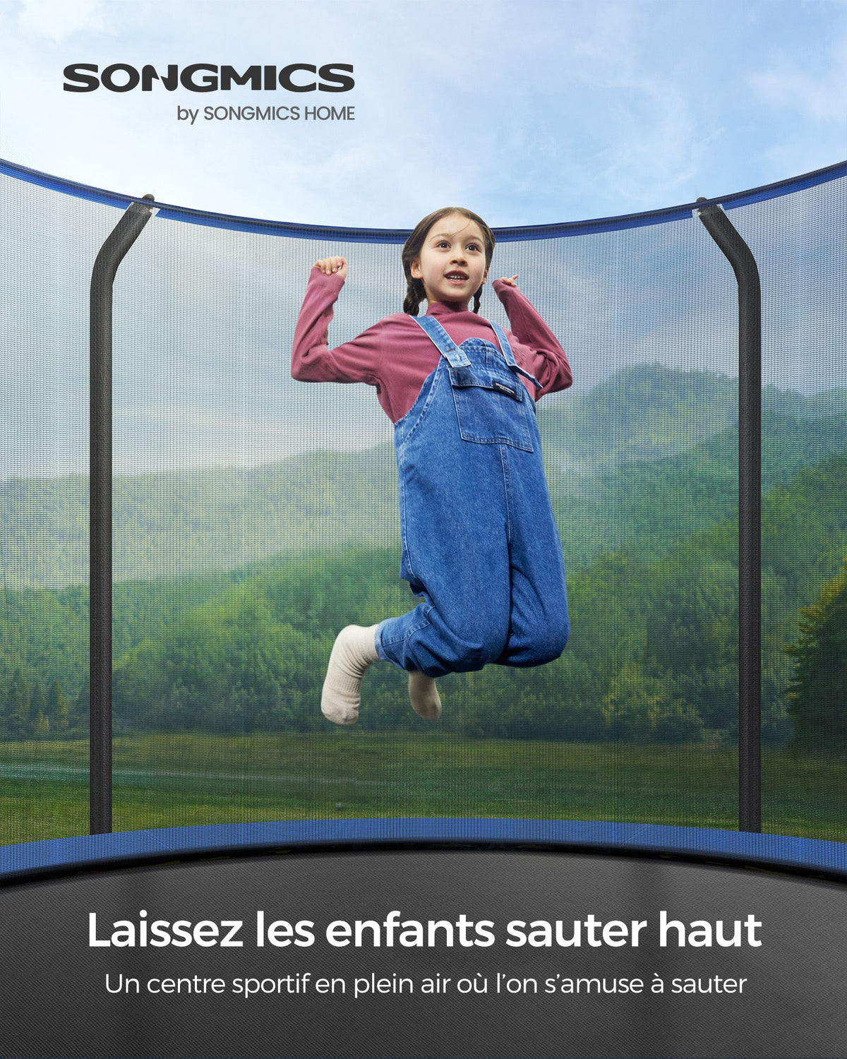 Rundes Trampolin für Kinder – Mit Sicherheitsnetz und Leiter – Erhältlich in 244 cm, 305 cm, 366 cm und 427 cm