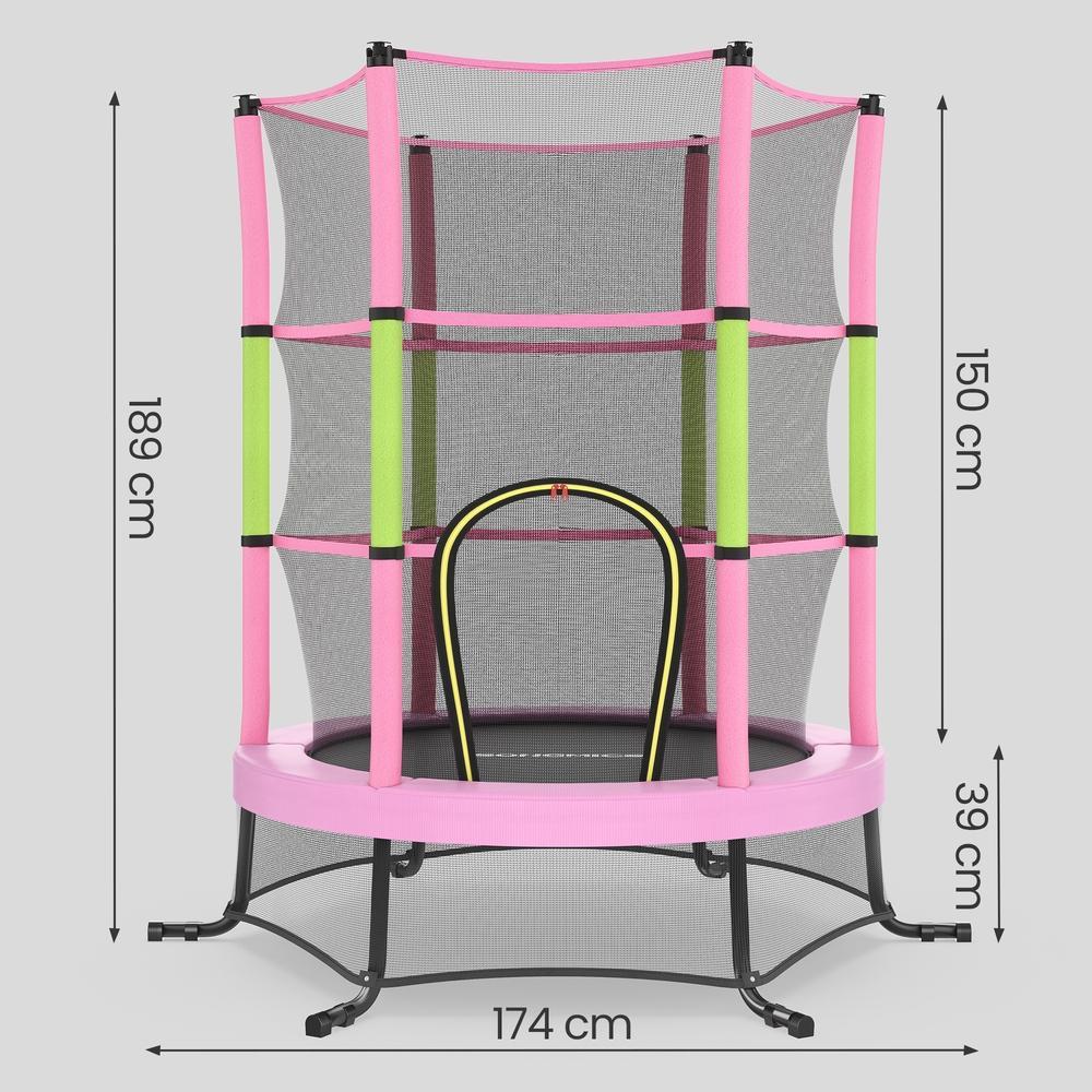 Kindertrampolin 174 cm - Mit Sicherheitsnetz Und Randabdeckung - Für Garten Und Innenbereich