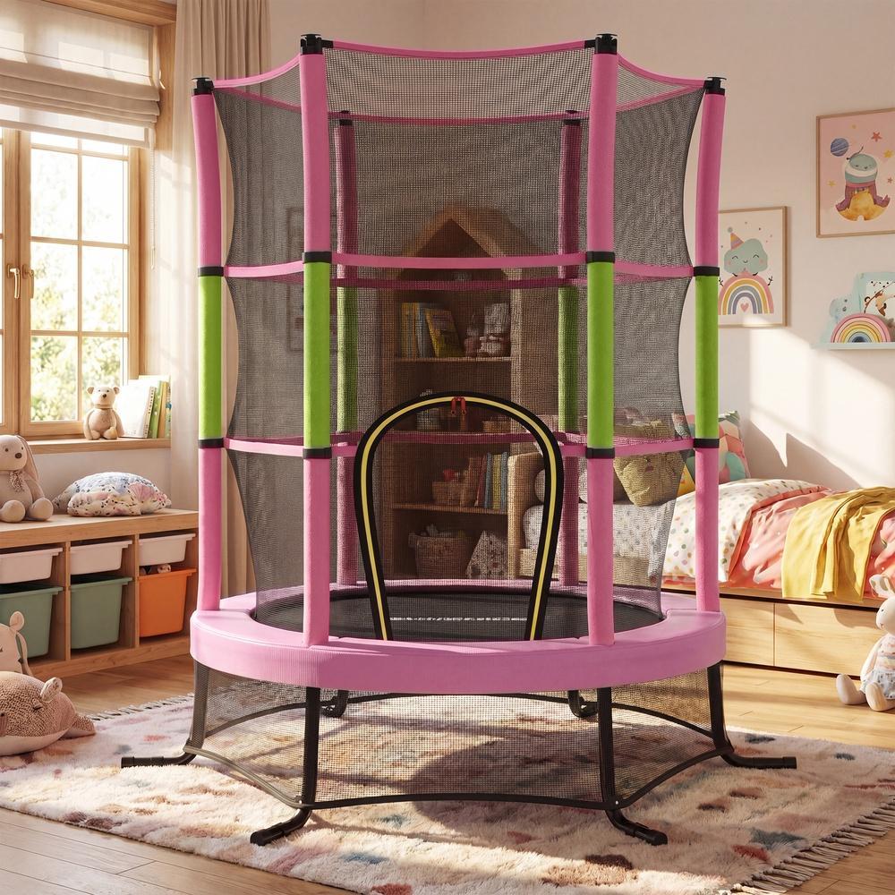 Kindertrampolin 174 cm - Mit Sicherheitsnetz Und Randabdeckung - Für Garten Und Innenbereich