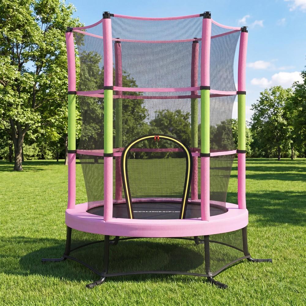 Kindertrampolin 174 cm - Mit Sicherheitsnetz Und Randabdeckung - Für Garten Und Innenbereich