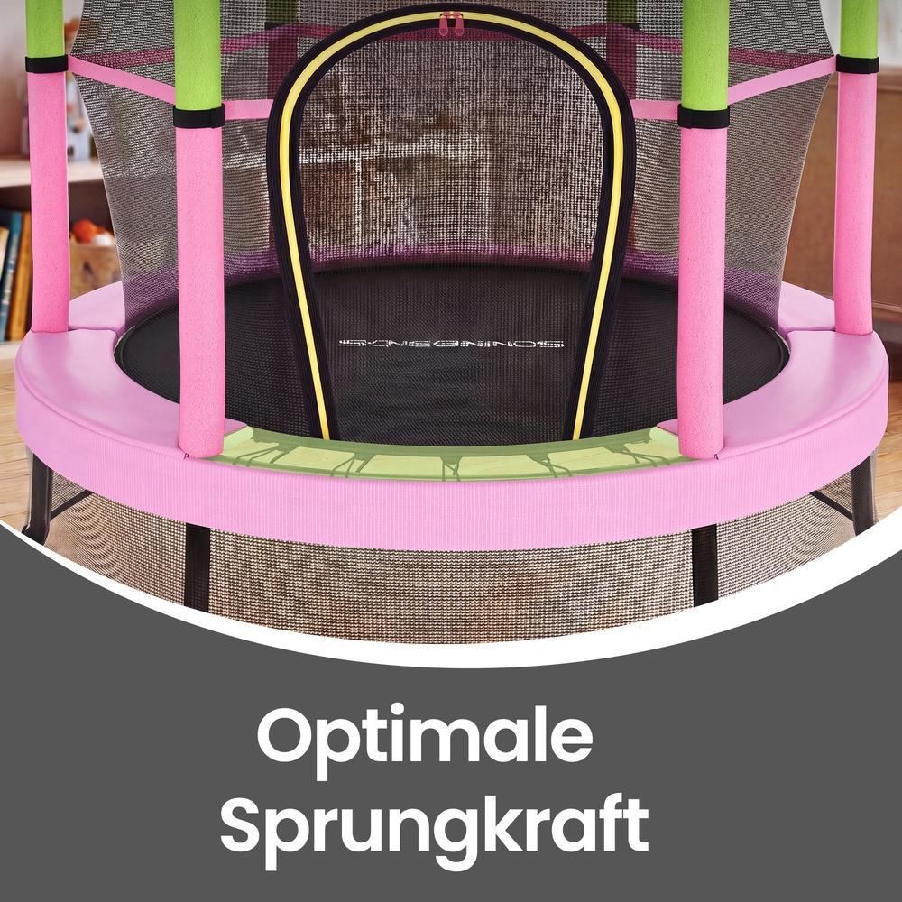 Kindertrampolin 174 cm - Mit Sicherheitsnetz Und Randabdeckung - Für Garten Und Innenbereich