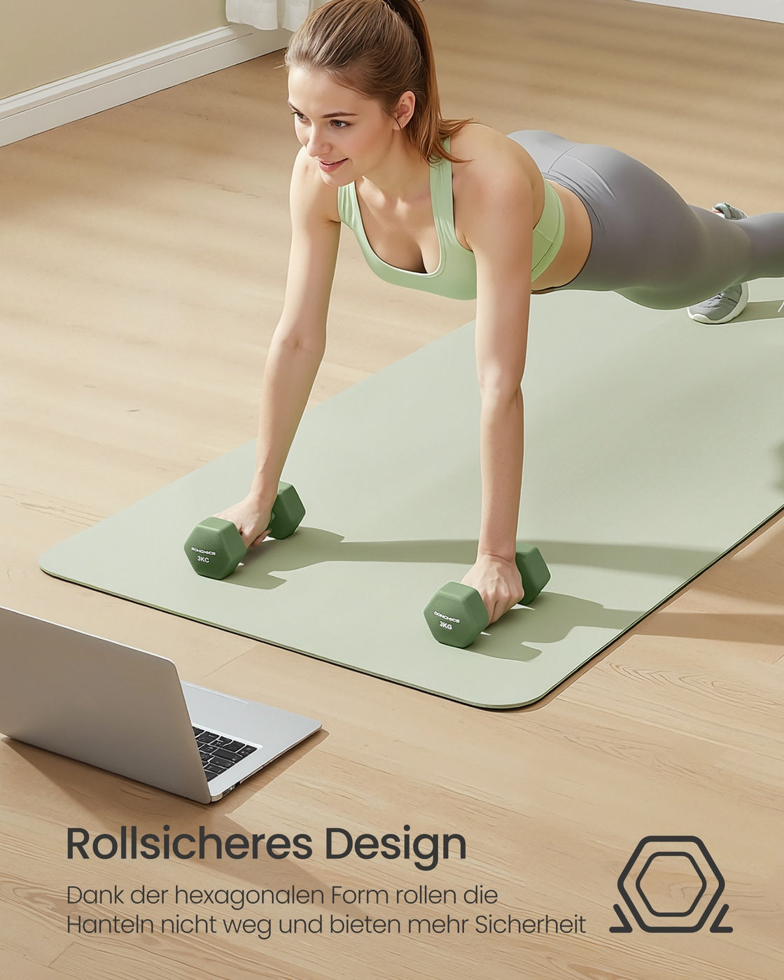 Kurzhantelset Mit Ständer - Hexagon-Hanteln Mit Neopren-Beschichtung - Für Krafttraining