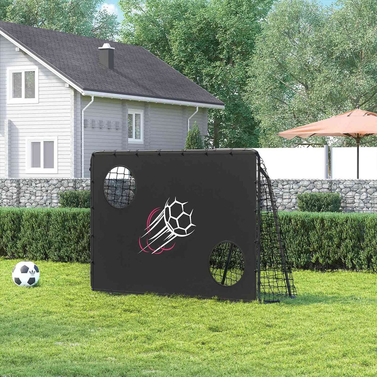 Fußballtor Für Kinder - Mit Punktnetz - Schwarz