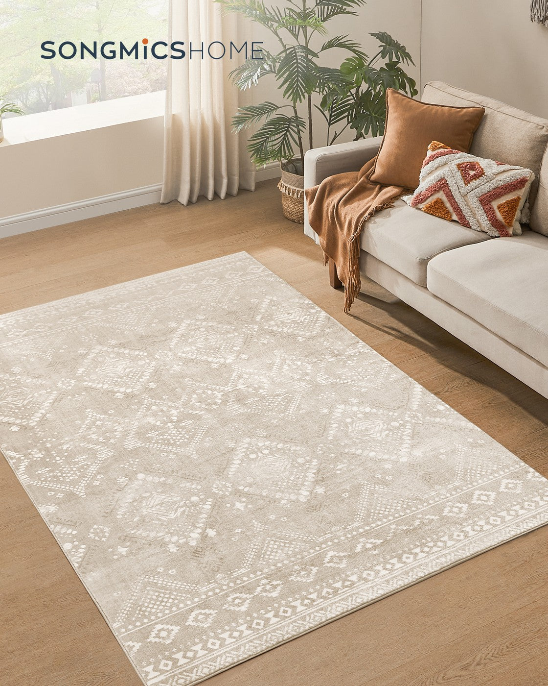 BOHO Teppich – Rutschfest & Waschbar – Polyester mit Filzschicht