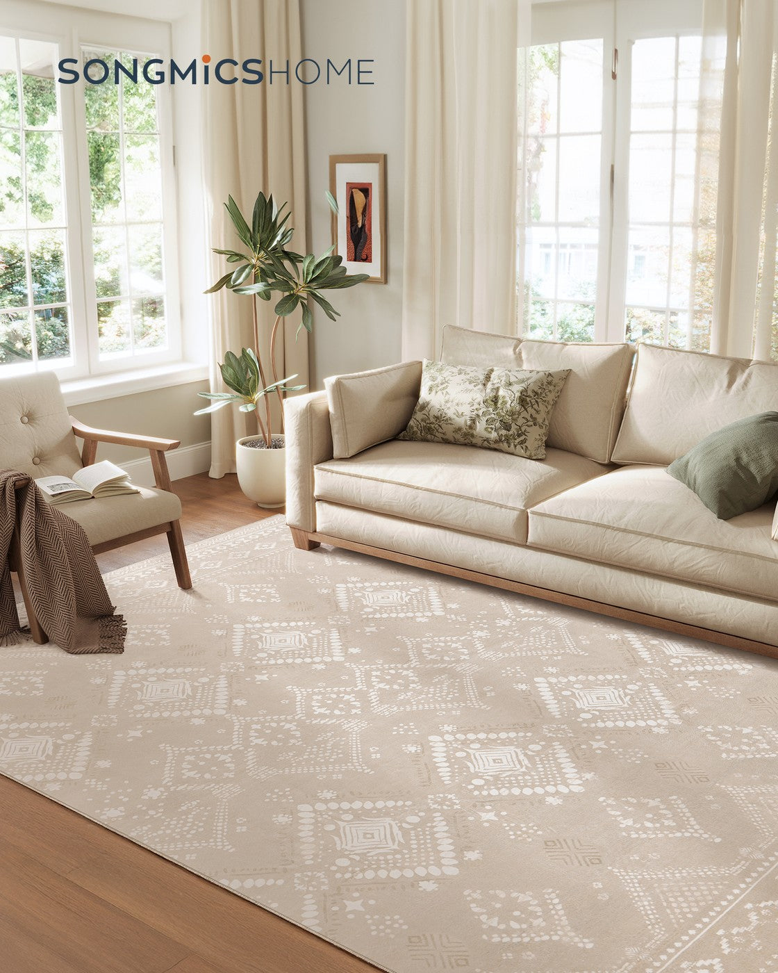 BOHO Teppich – Rutschfest & Waschbar – Polyester mit Filzschicht