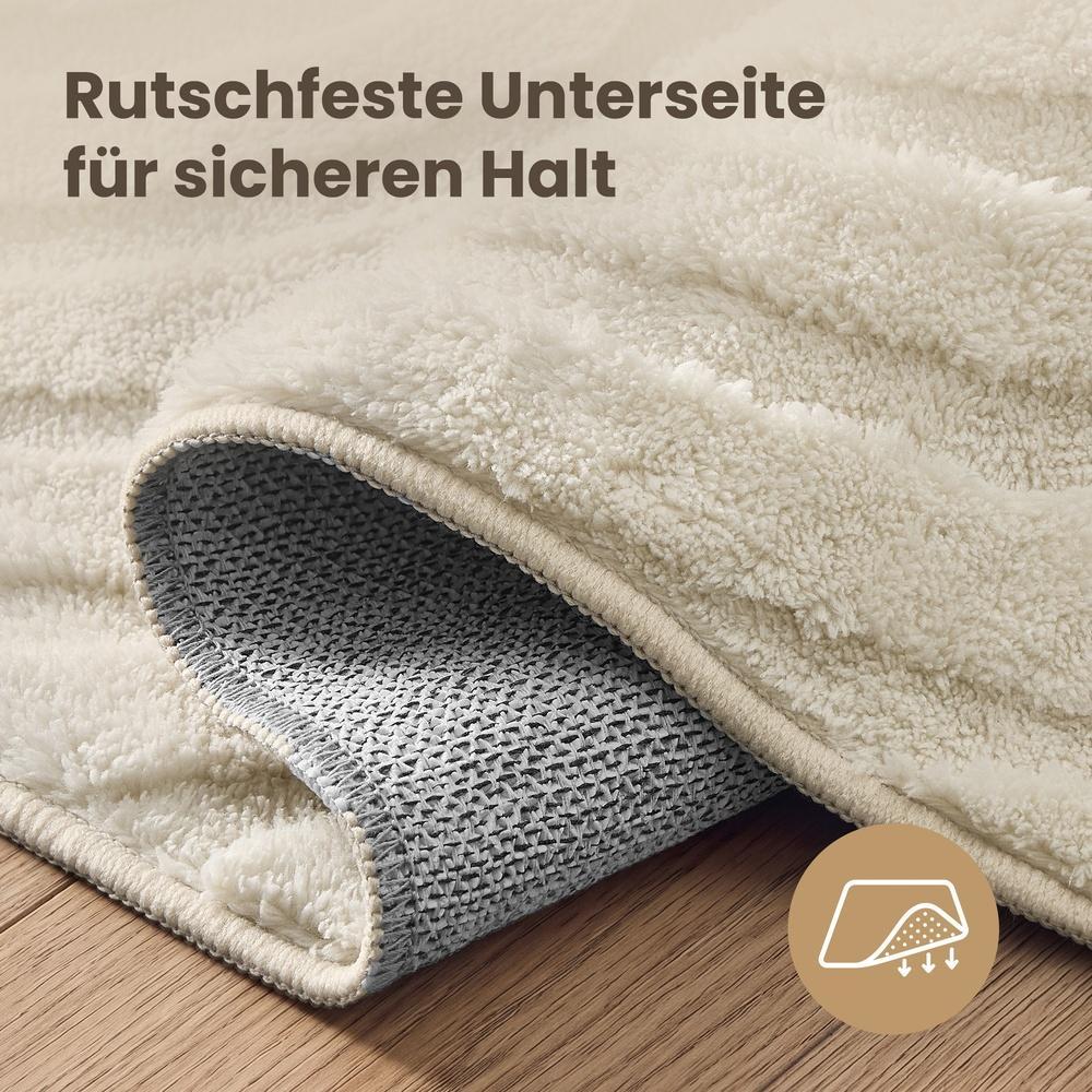 Waschbarer Teppich Mit Geometrischem 3D-Muster - Rutschfeste Unterseite - Für Wohnzimmer Und Schlafzimmer