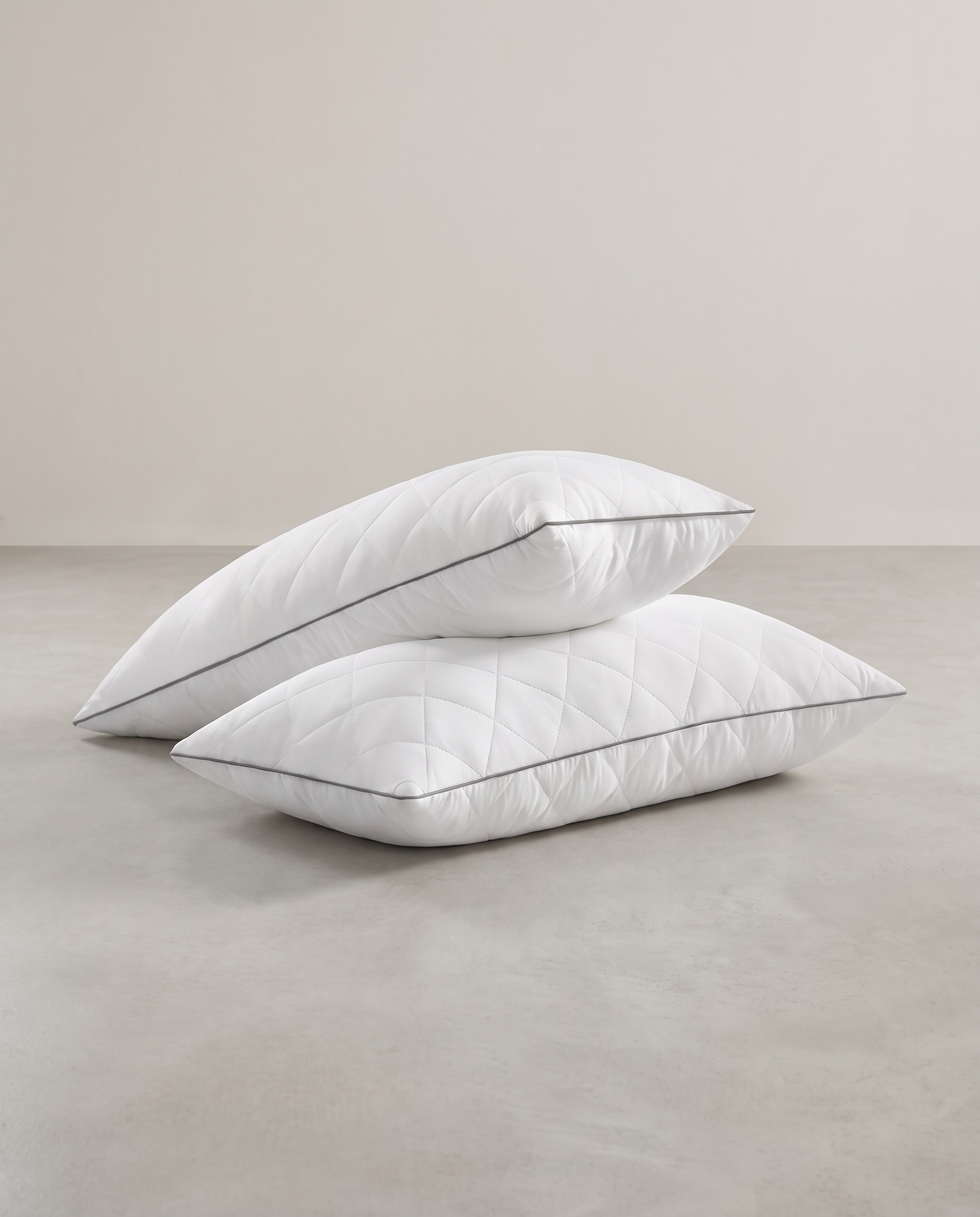 Kissen 2er Set - 80 x 40 cm - Sommer- und Winterseite - Atmungsaktiv - 650 g Füllung - Maschinenwaschbar - Weiß