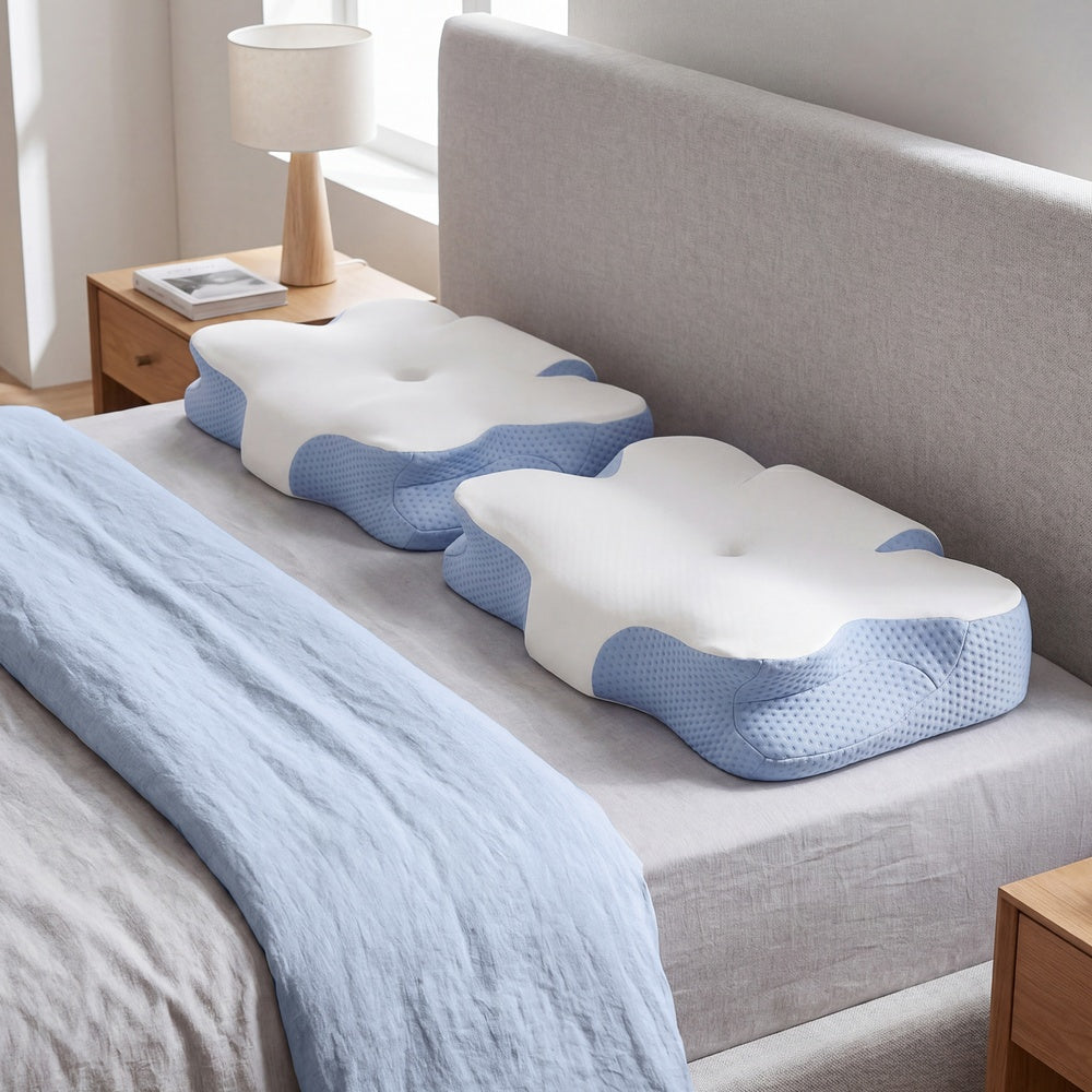 Ergonomisches Kopfkissen - Kühlender Memory-Schaum Höhenverstellbar - Für Nacken Und Schultern