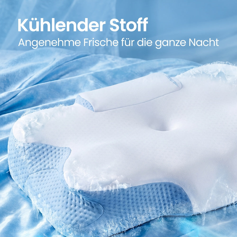 Ergonomisches Kopfkissen - Kühlender Memory-Schaum Höhenverstellbar - Für Nacken Und Schultern